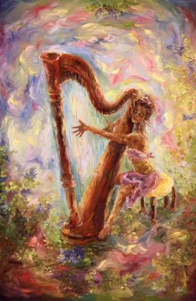 The Harpist - 30 X 40